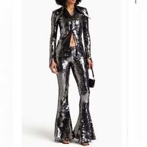 Sequin Flare Pants and Jacket Set